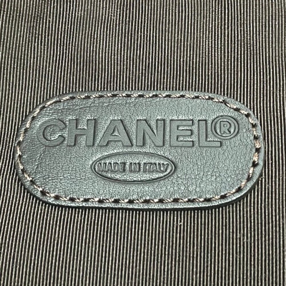 CHANEL Logo Sacosh Shoulder Bag Lambskin Leather Brown - Picture 10 of 13